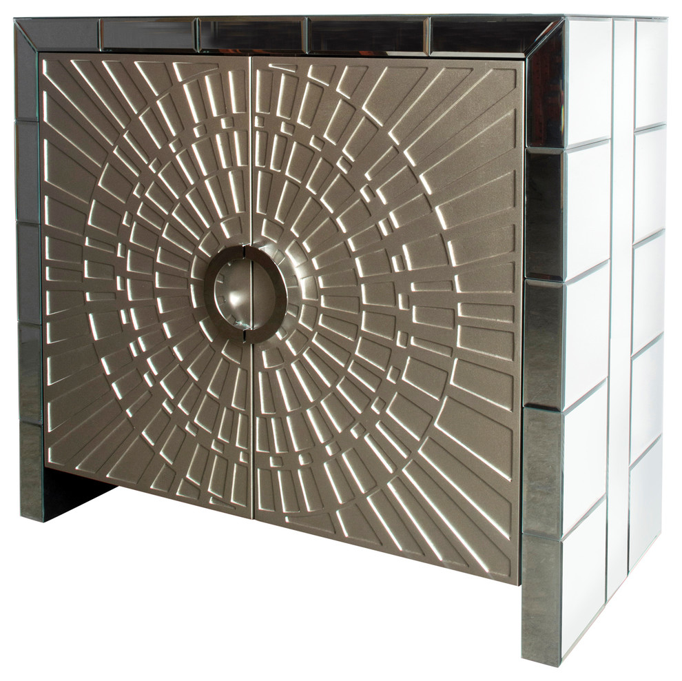 La Croisette Mirrored Cabinet   Contemporary   Accent Chests And Cabinets   by Statements by J  Houzz