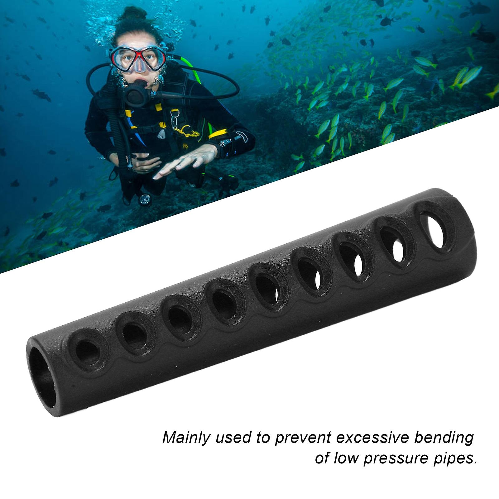 Durable Pvc Long Regulator Hose Protector For Scuba Diving With Vented Design - Ensures Safe And Smooth Dive Experience[black]