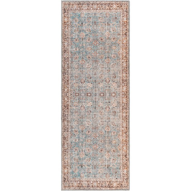 Colin Traditional Machine Washable Rug Blue brown Artistic Weavers