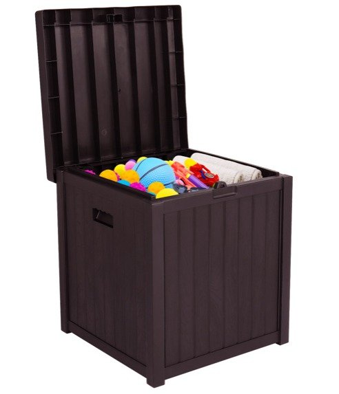 51gal 195L Outdoor Garden Plastic Storage Deck Box Chest Tools Cushions Toys Seat Waterproof