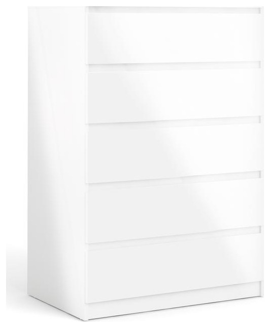 5 Drawer Chest White High Gloss   Modern   Accent Chests And Cabinets   by Homesquare  Houzz