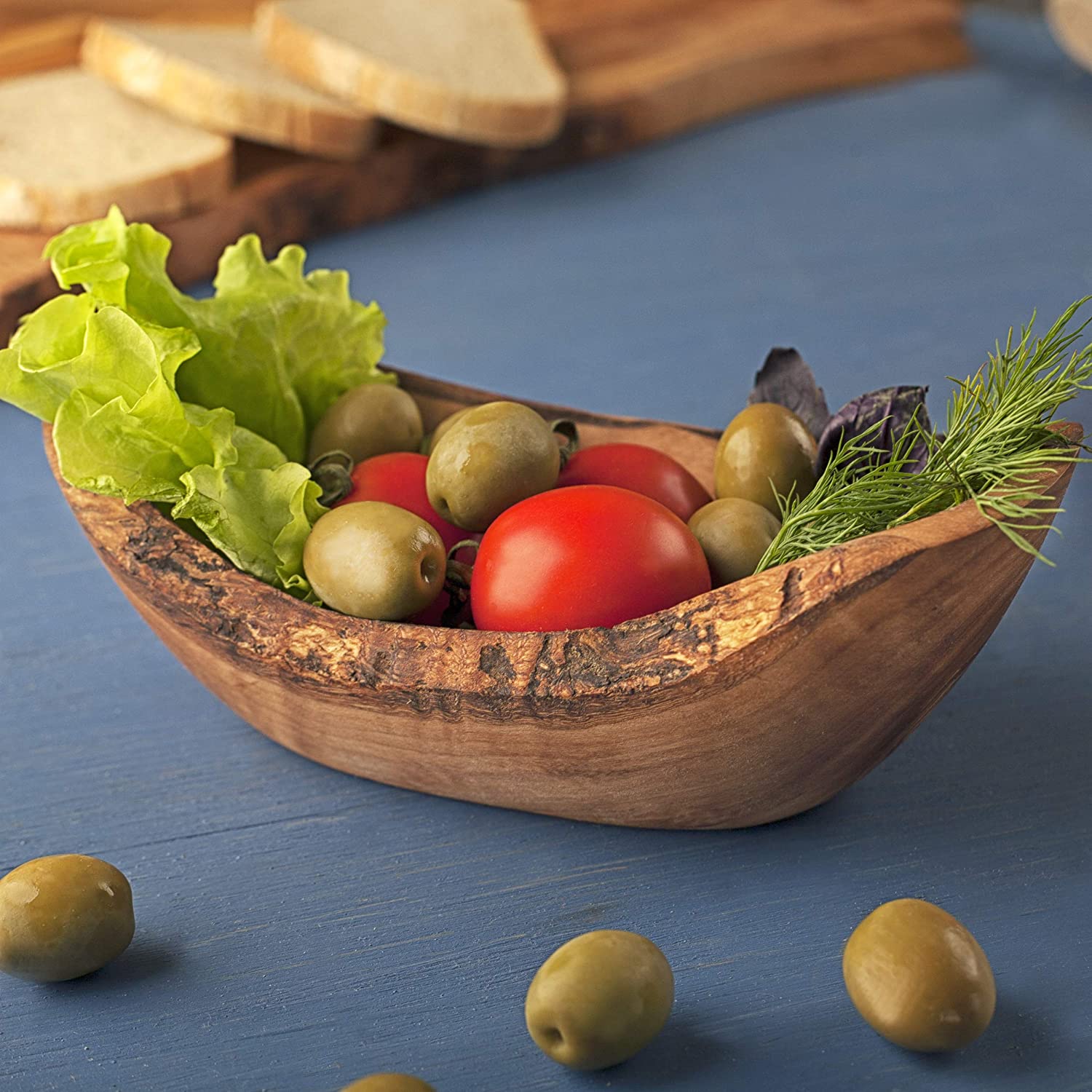 Wood Handmade Decorative Bowl 7- Set of 2 -  100% Natural Wooden Serving Bowls for Fruit and Snacks