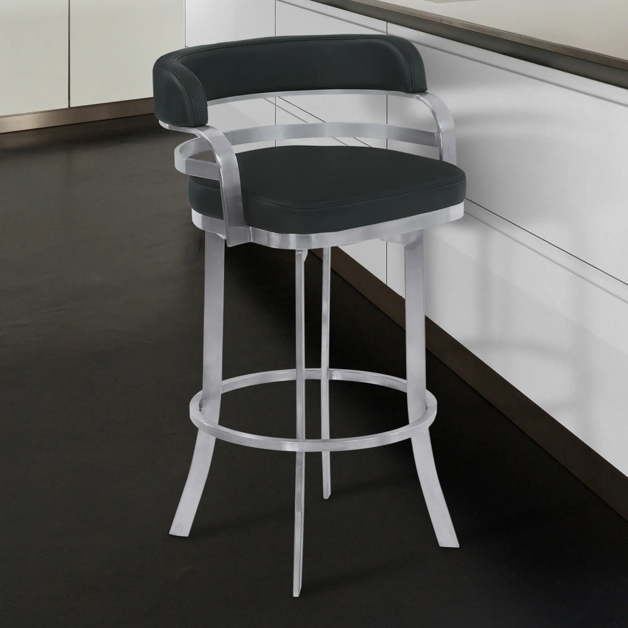 Prinz Black Swivel Counter Height Stool