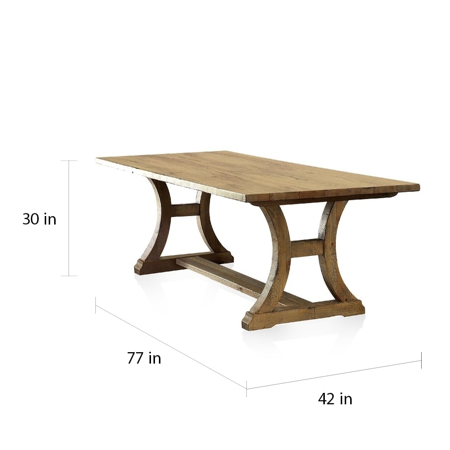 Furniture of America Sail Rustic Pine Solid Wood Dining Table