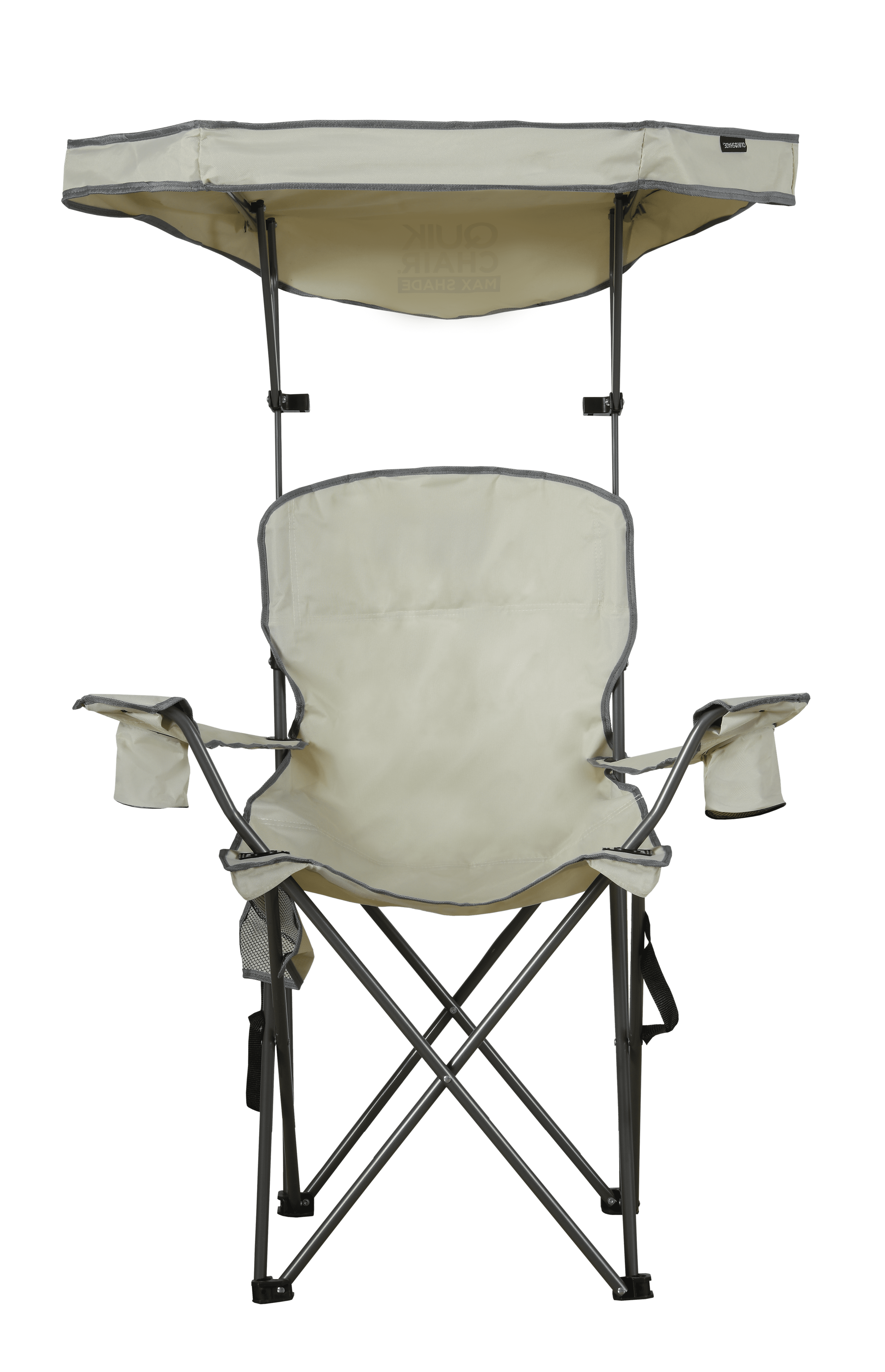 Quik Chair Max Shade Adjustable Folding Camp Chair - Khaki/Gray