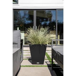 Veradek Nobleton 22 in. Square Black Plastic Planter NBV22B