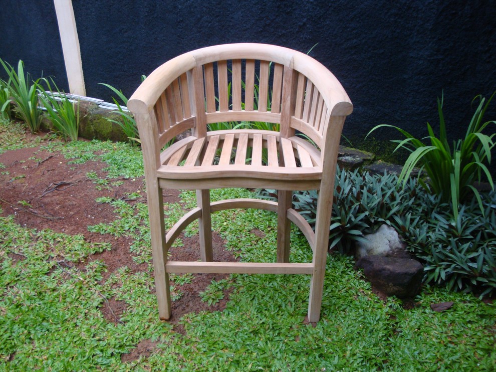 Kensington Curved Arm Bar Chair  Grade A Teak   Craftsman   Outdoor Bar Stools And Counter Stools   by Windsor Teak Furniture  Houzz