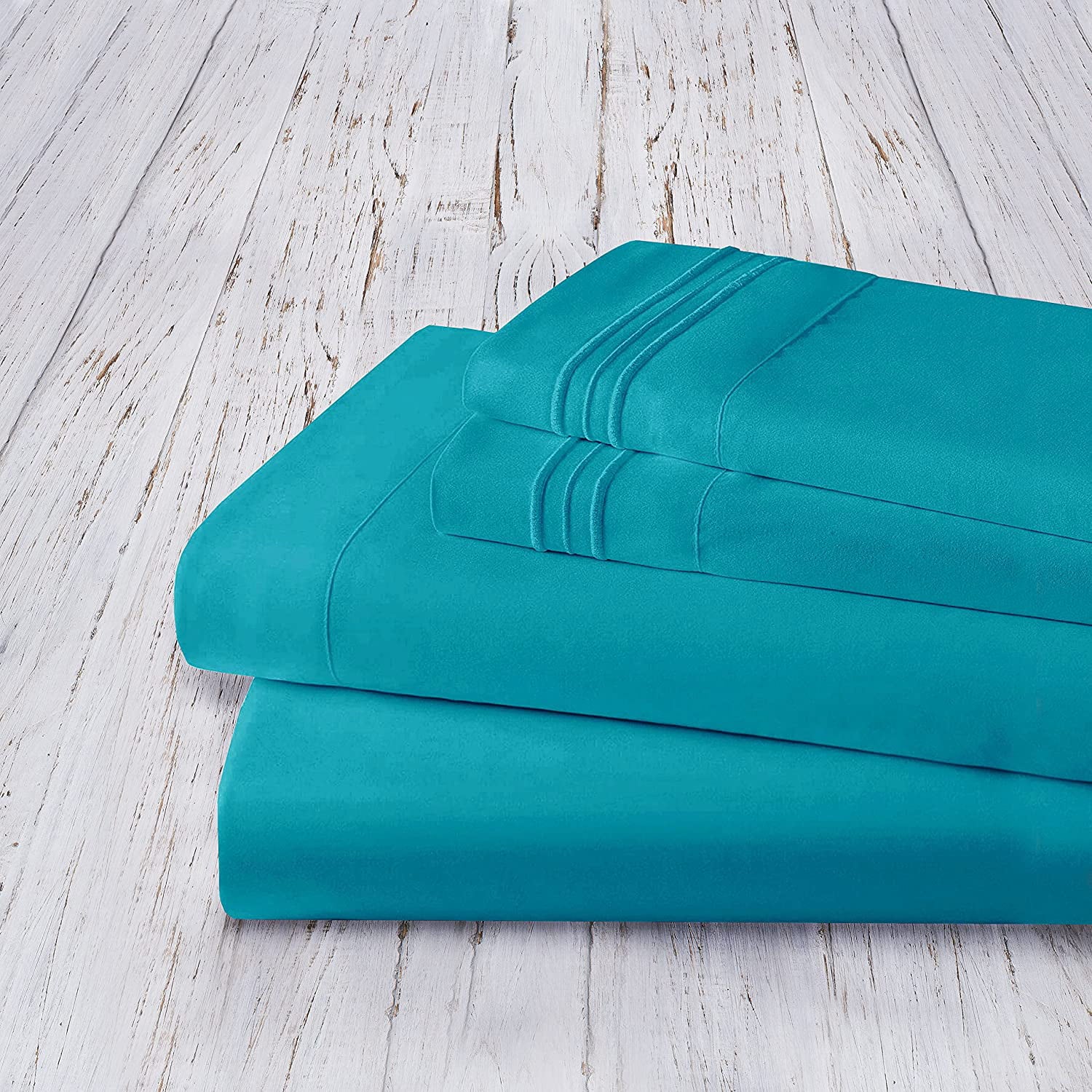 Elegant Comfort® 1500 Thread Count Egyptian Quality Microfiber Deep Pocket Bedroom Sheet Set， Queen Turquoise