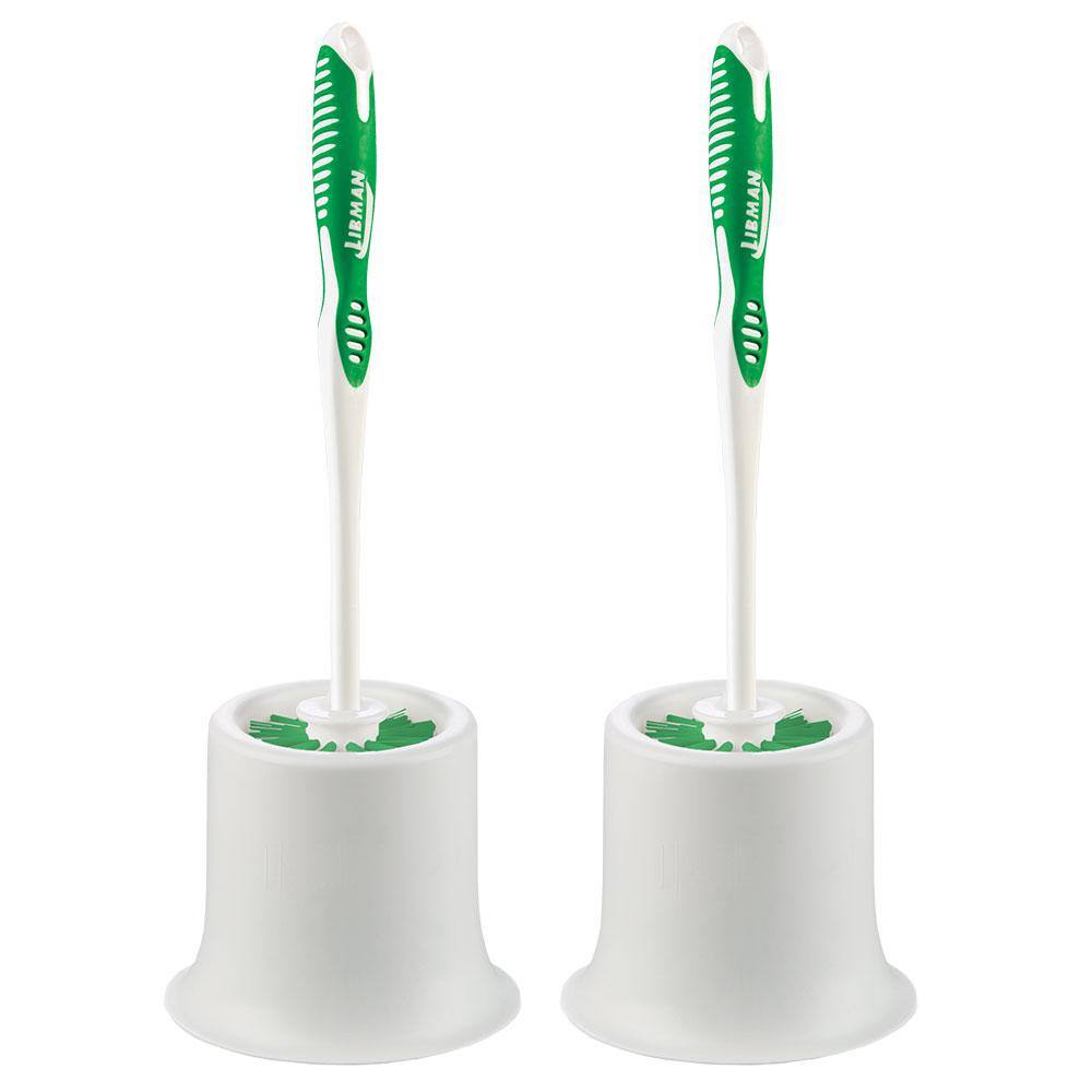 Libman Polypropylene Toilet Bowl Brush and Holder (2-Pack) 1512