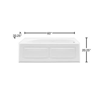 Aquatic Dossi 32 60 in. Acrylic Left Drain Rectangular Alcove Whirlpool Bathtub with Heater in White 826541924076