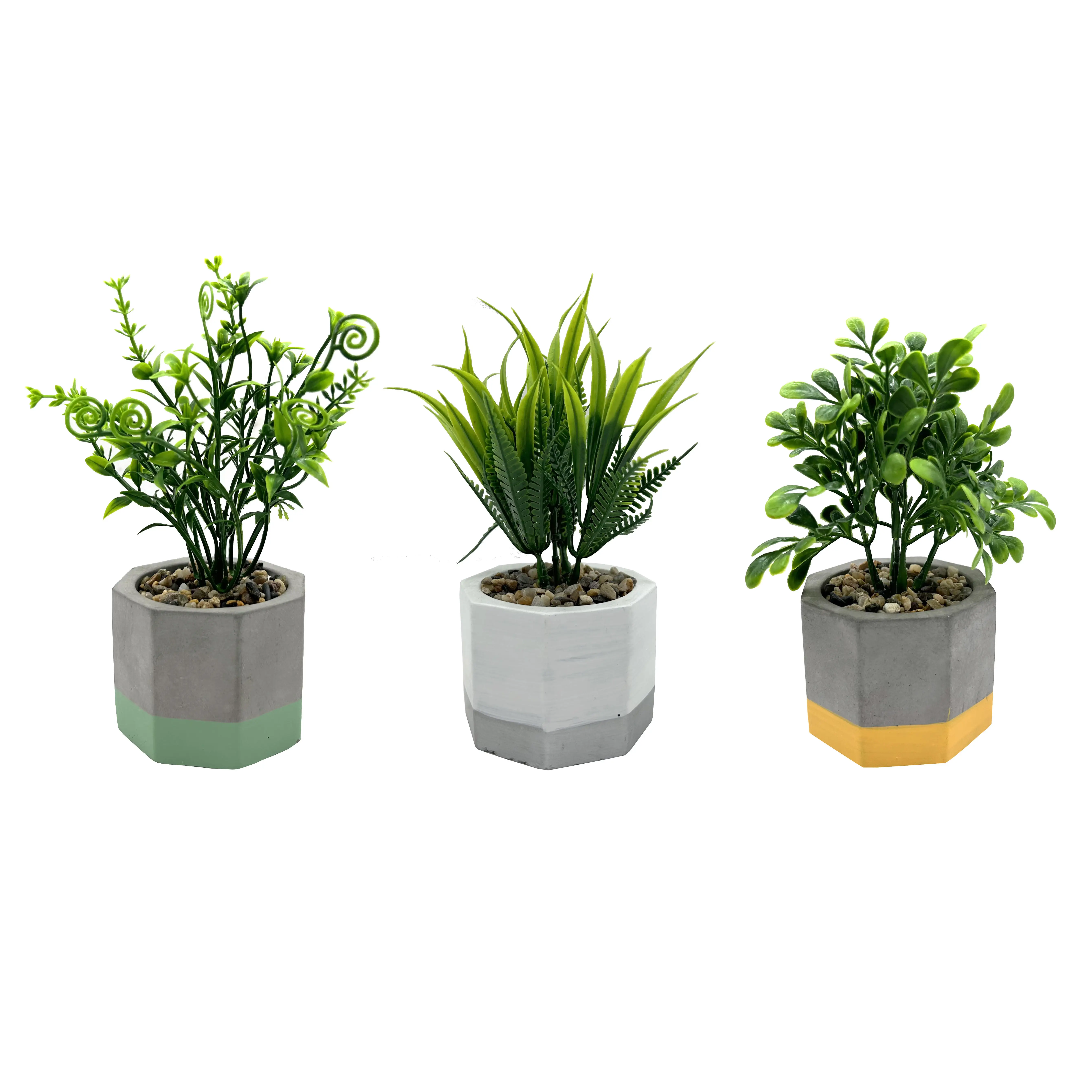 Garden Supplies Two tone Cement Artificial Flowers Plant Pots for Garden Ornaments