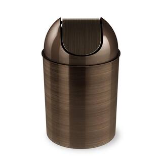 Dyiom 2.5 gal Mezzo Plastic Swing Top Lid Bathroom Trash Can Bronze 183609036