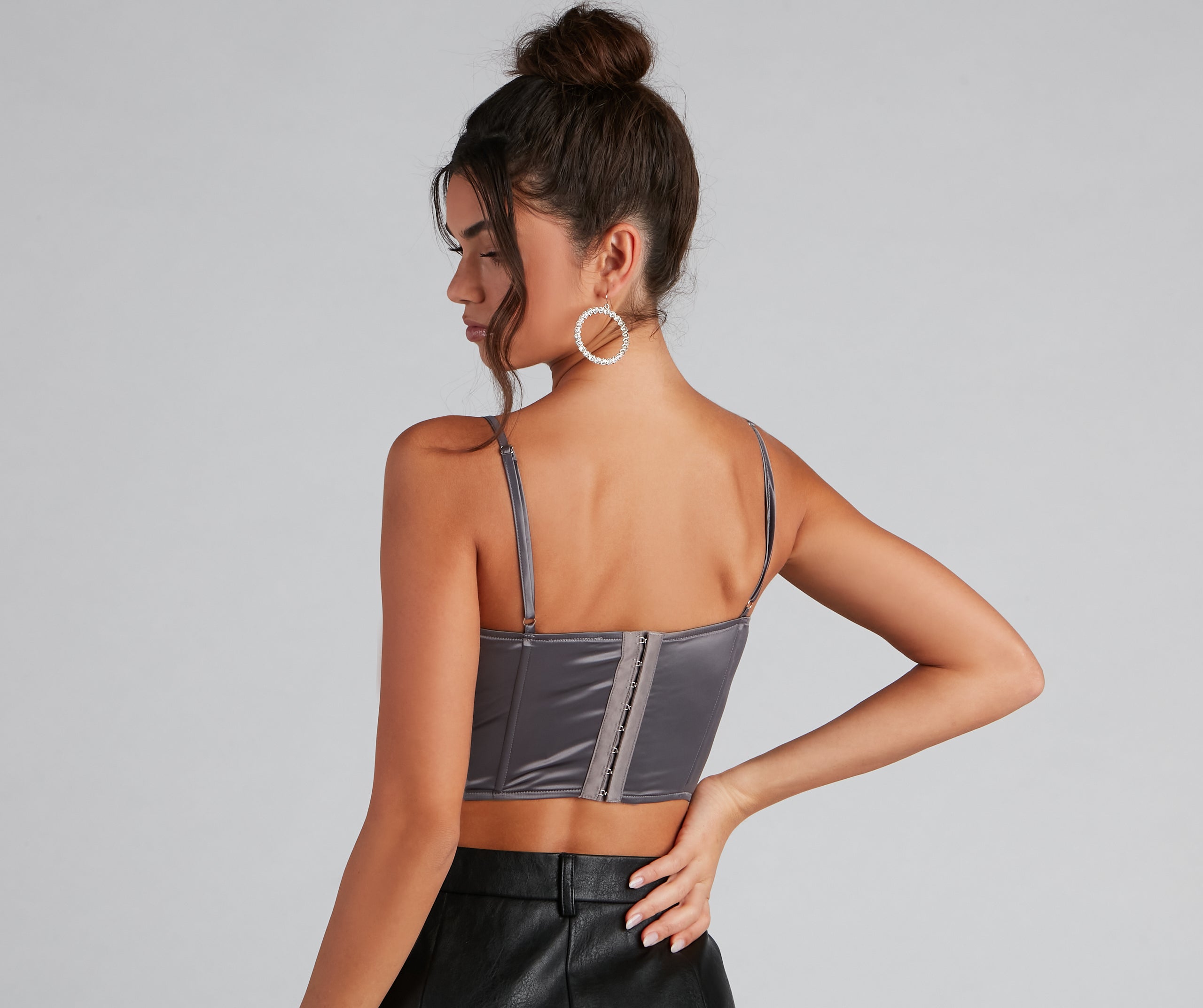 Sleek And Fab Satin Crop Top