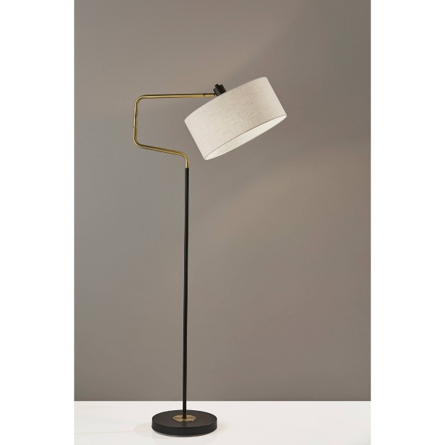 Jacob Floor Lamp Black brass Adesso