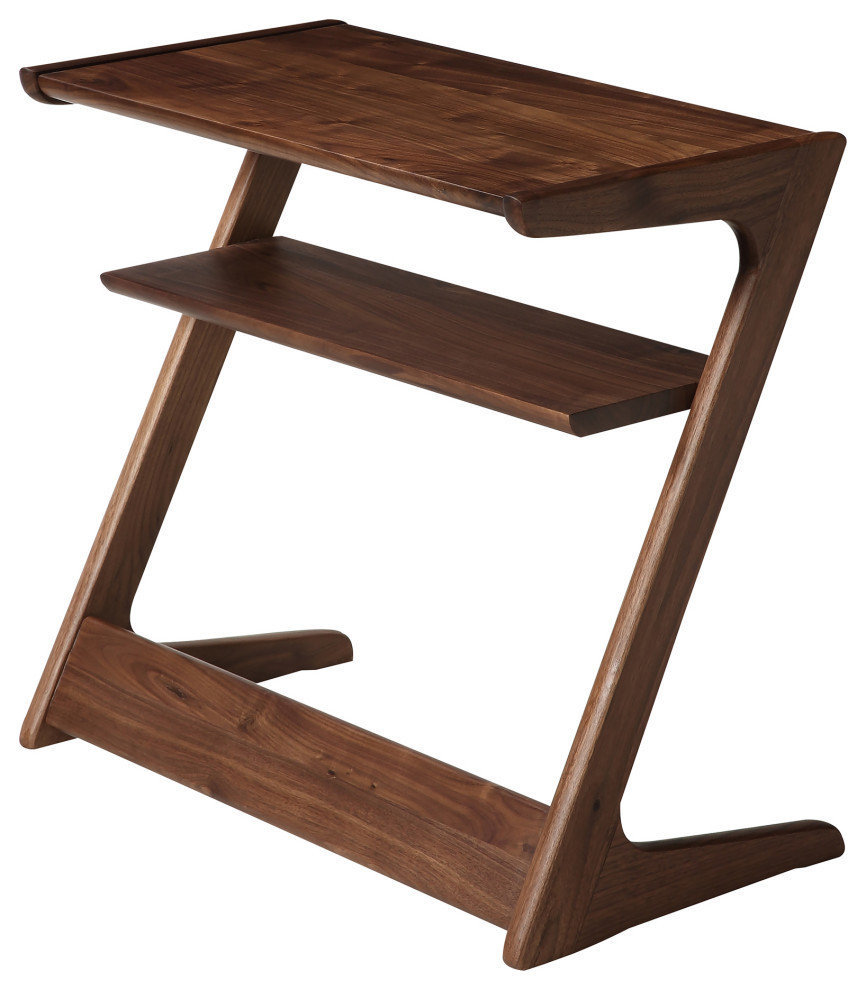 21.5 Inch Accent Table Walnut Brown Contemporary   Traditional   Side Tables And End Tables   by Sideboards and Things  Houzz