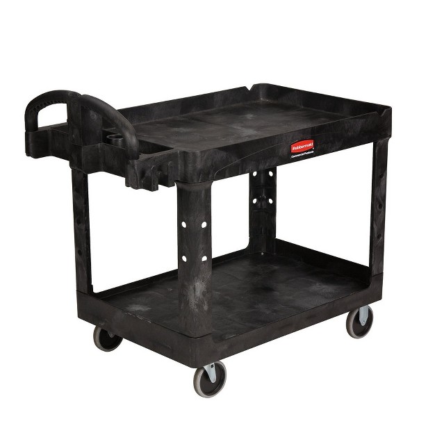 Rubbermaid Commercial Fg452088bla Heavy duty 2 shelf 750 Lbs Capacity 25 1 4 In X 44 In X 39 In Utility Cart Black