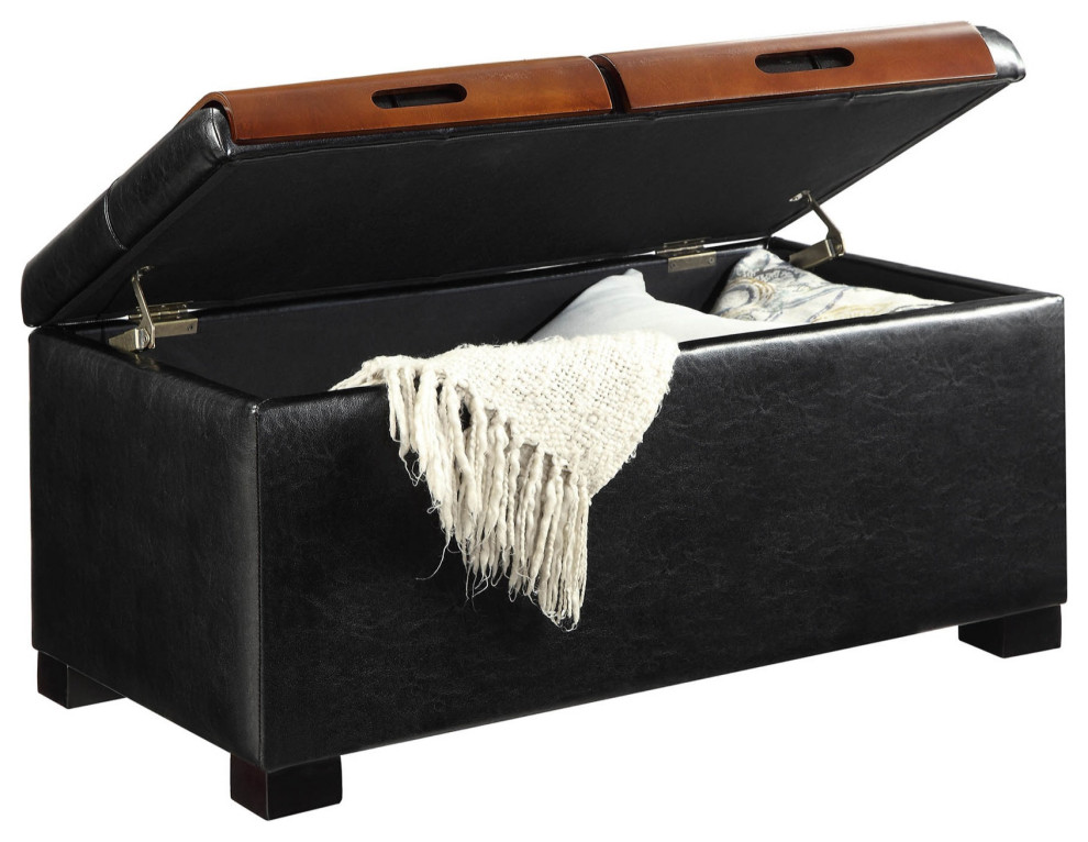 Designs4Comfort Storage Ottoman With Trays   Transitional   Footstools And Ottomans   by VirVentures  Houzz