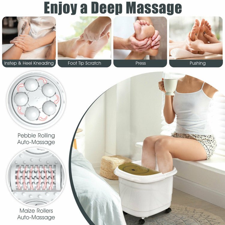 Best 2023 Electric Shiatsu Foot Spa Bath Massager With 3-Angle Shower