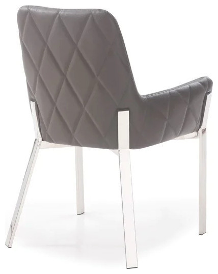 Kye Modern Gray Bonded Leather Dining Chair  Set of 2   Contemporary   Dining Chairs   by V.S.D Furniture  Houzz