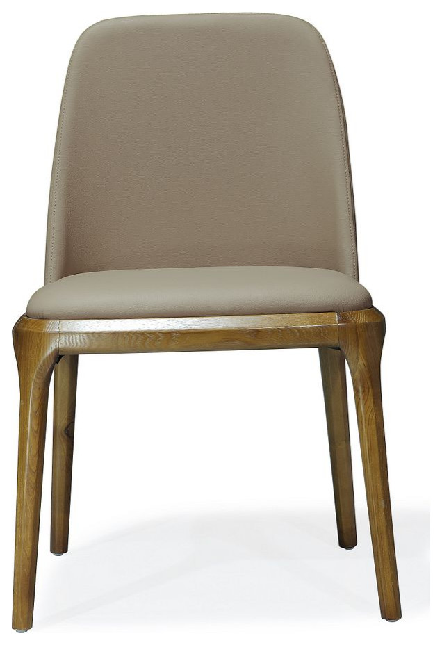 Courding Dining Chair  Tan and Walnut   Midcentury   Dining Chairs   by HedgeApple  Houzz