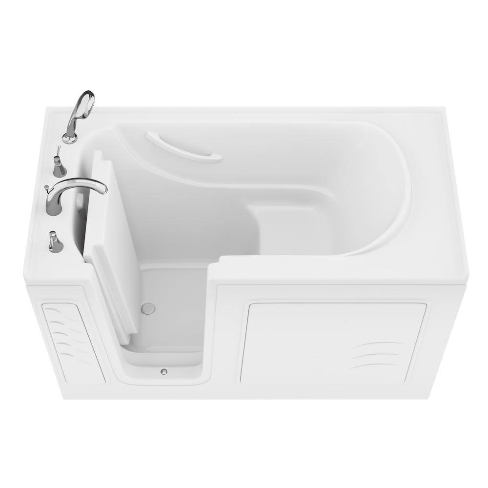 Universal Tubs Builder's Choice 60 in. Left Drain Quick Fill Walk-In Soaking Bath Tub in White B3060LWS