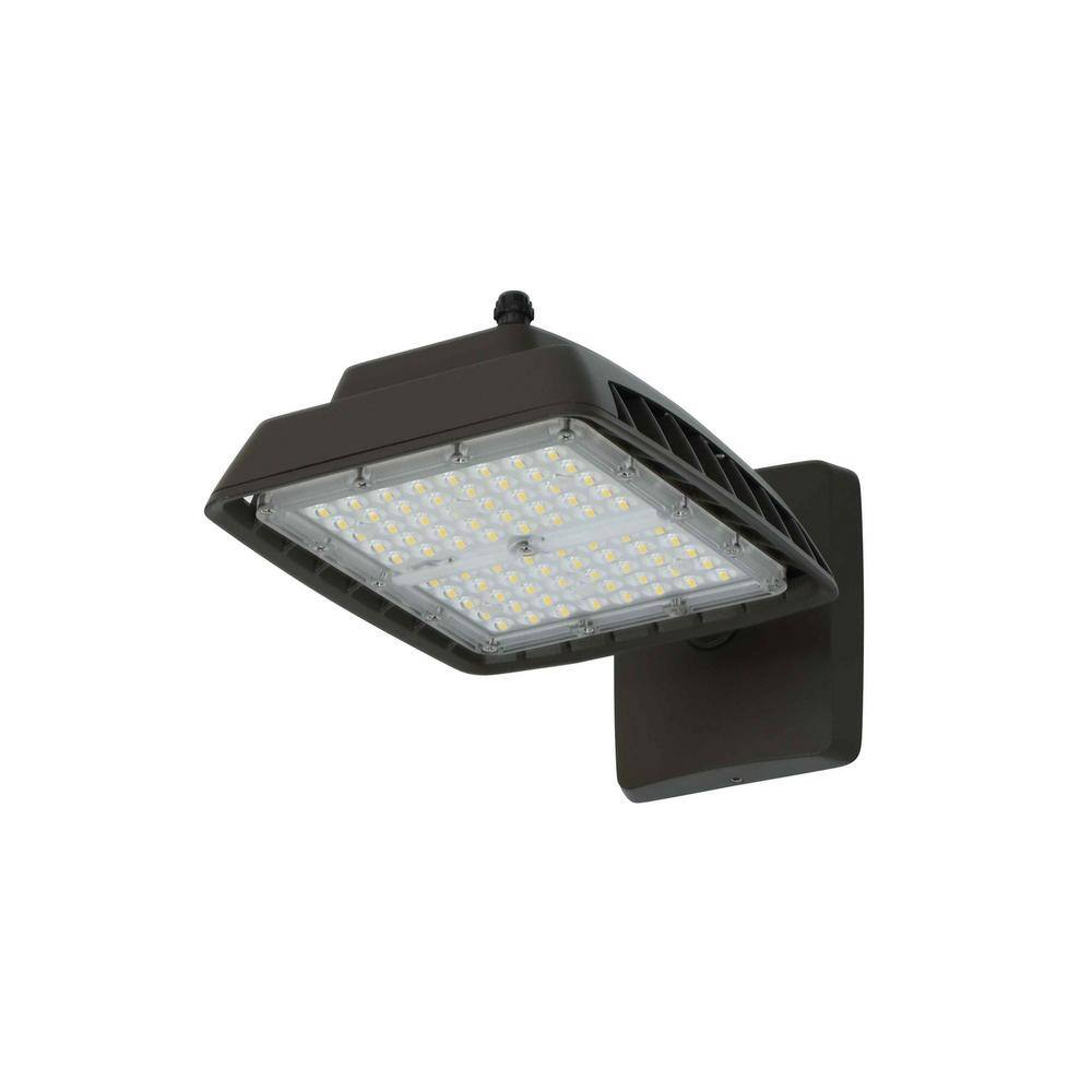 Commercial Electric 250W Equivalent Integrated LED Bronze Outdoor Commercial Wall Mount Area Light 8500 Lumens 4000K Dusk-to-Dawn GRD64-PC-4K-BZ