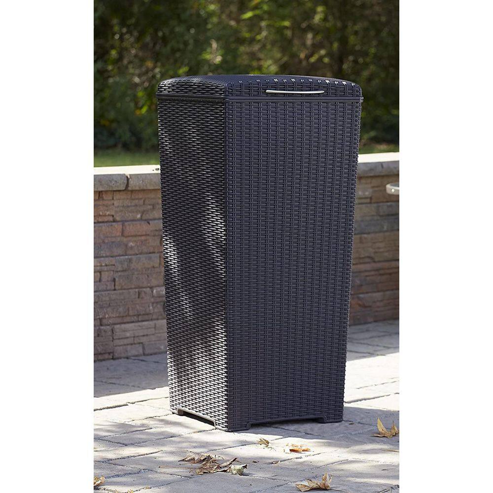 30 Gal. Brown Polypropylene Large Outdoor Trash Can Suitable For Backyard Custody Terrace and Kitchen B00Z04WRBG