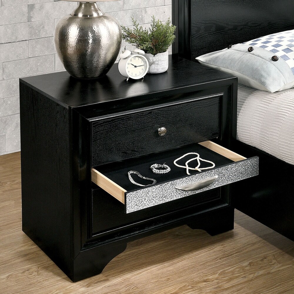 Modern Nightstand  Hidden Jewelry Drawer  Bedside Table for Bedroom