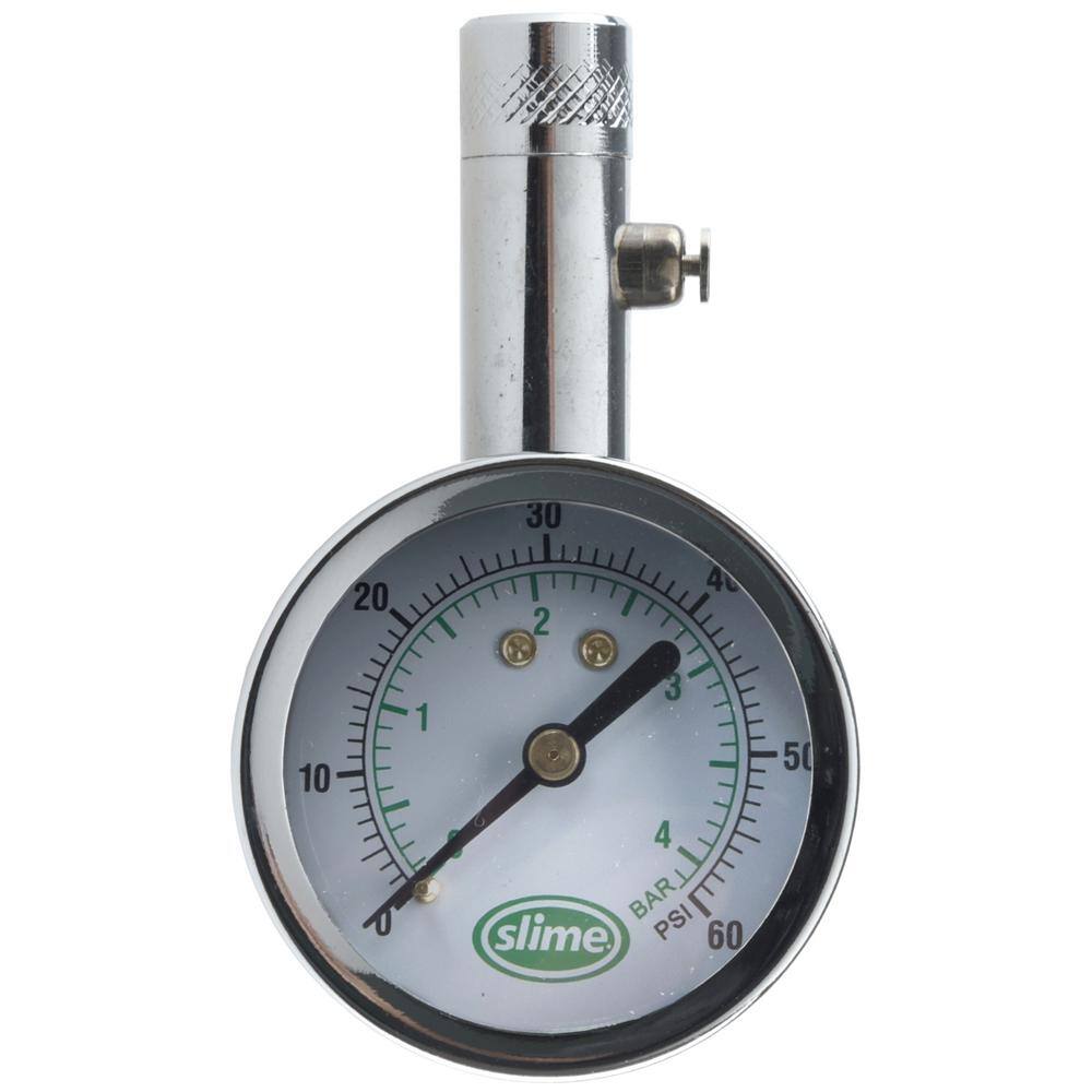 Slime 5-60 psi Chrome Dial Gauge 20049