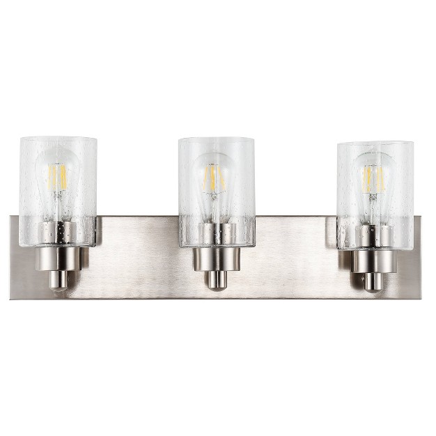 Led 3 light Irving Seeded Glass iron Contemporary Wall Sconce Nickel Jonathan Y