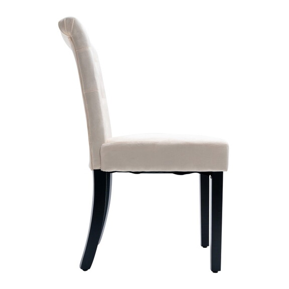 Velvet Dining Chair Set Tufted Heigh Back with Sol...