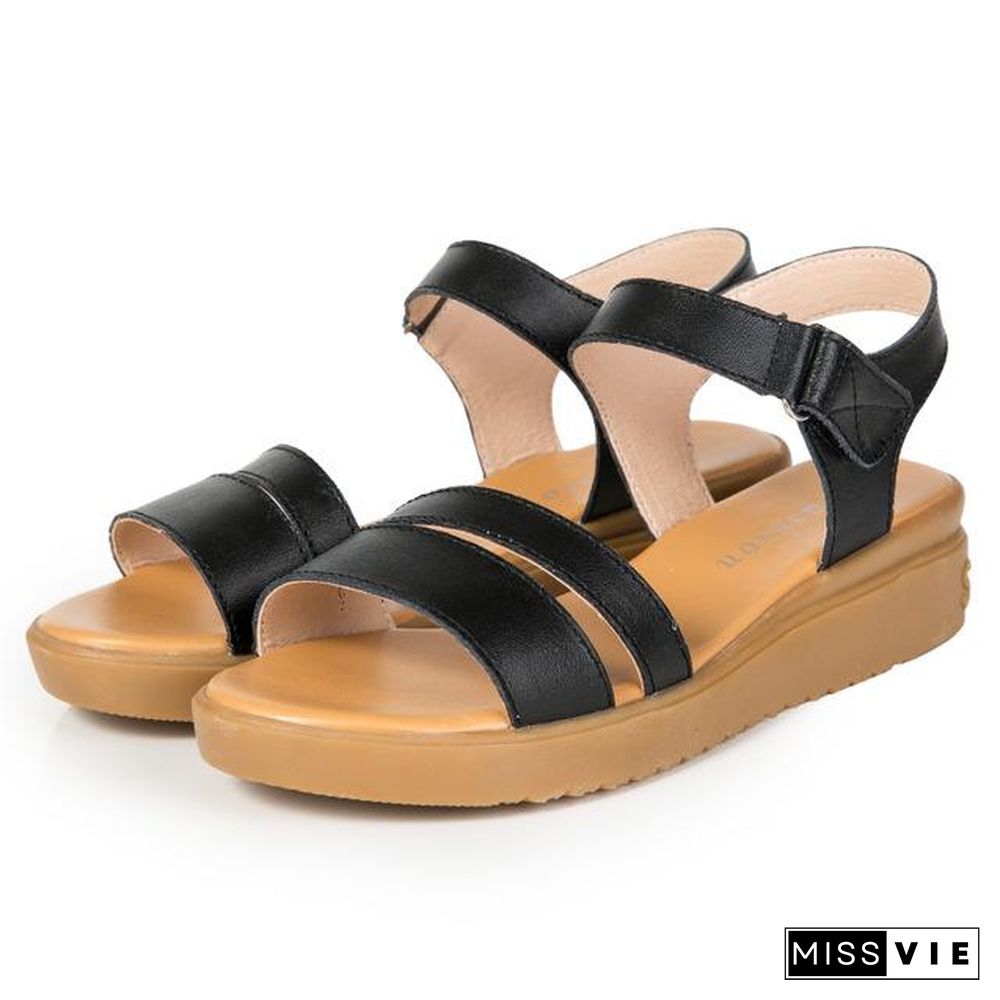 Genuine Leather Women Flats Beach Sandals Shoes Platform Sneakers Flip Flop Shoes