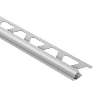 Schluter Systems Rondec Satin Anodized Aluminum 38 in. x 8 ft. 2-12 in. Metal Bullnose Tile Edging Trim RO100AE