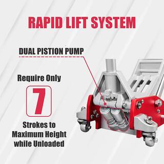 Big Red 3-Ton Low-Profile Aluminum Floor Jack with Dual Piston Speedy Lift AT830003XLR