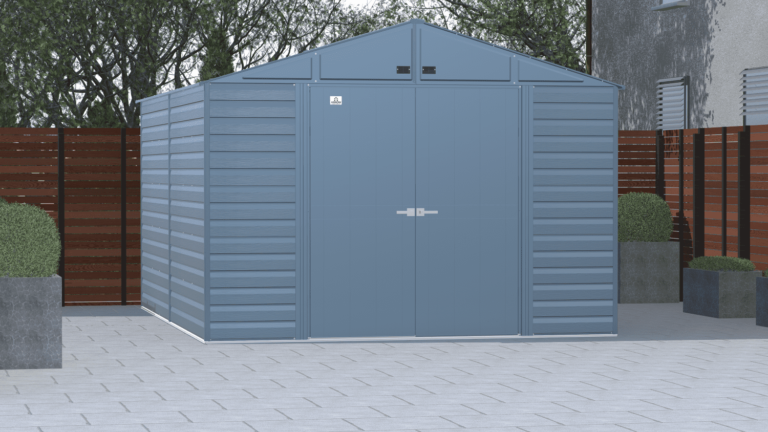 Arrow Select Steel Storage Shed, 10x14, Blue Grey