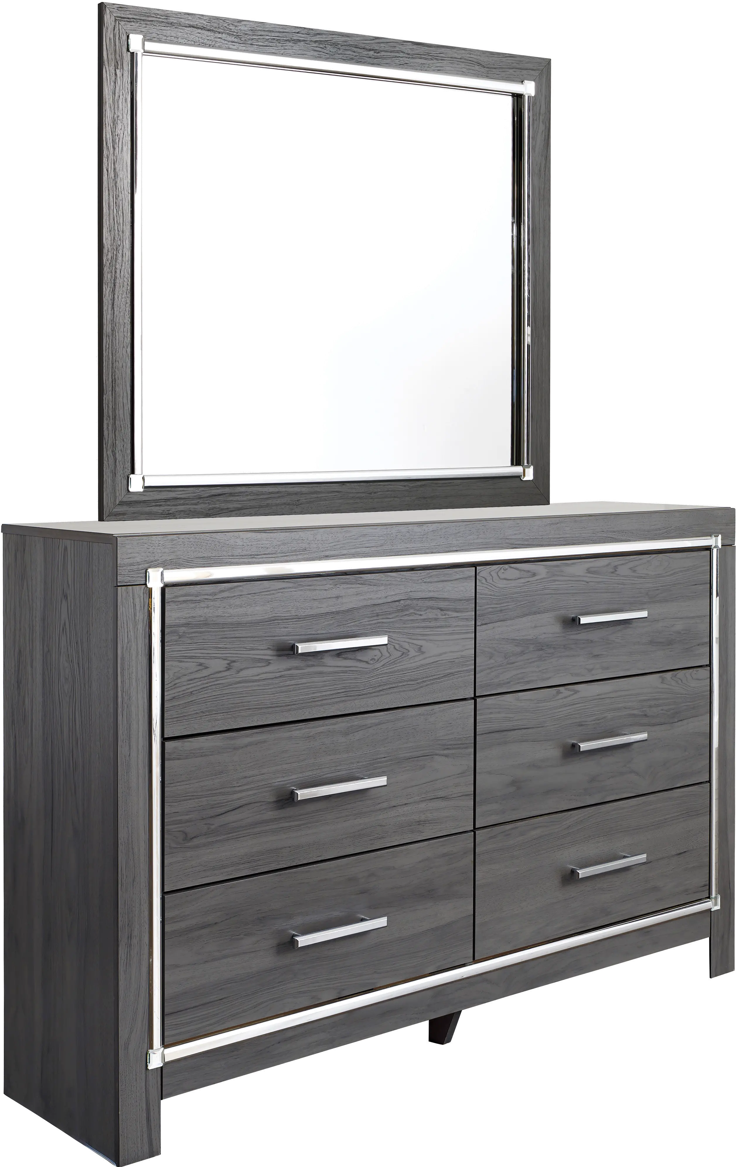 Halo Gray and Chrome Dresser