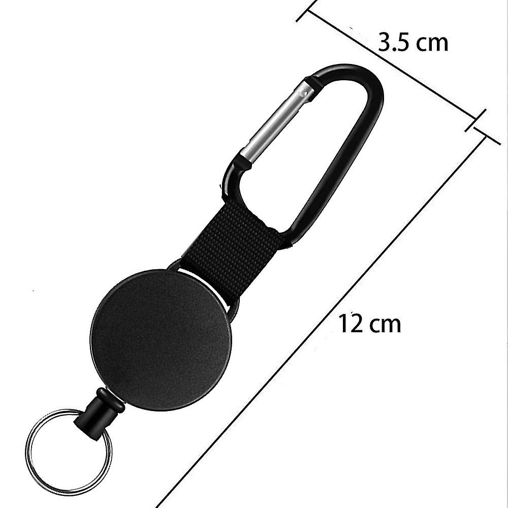 3 Pcs Retractable Keychain Retractable Badge Holder Reel Clip  Badge Holder With Steel Wire Rope