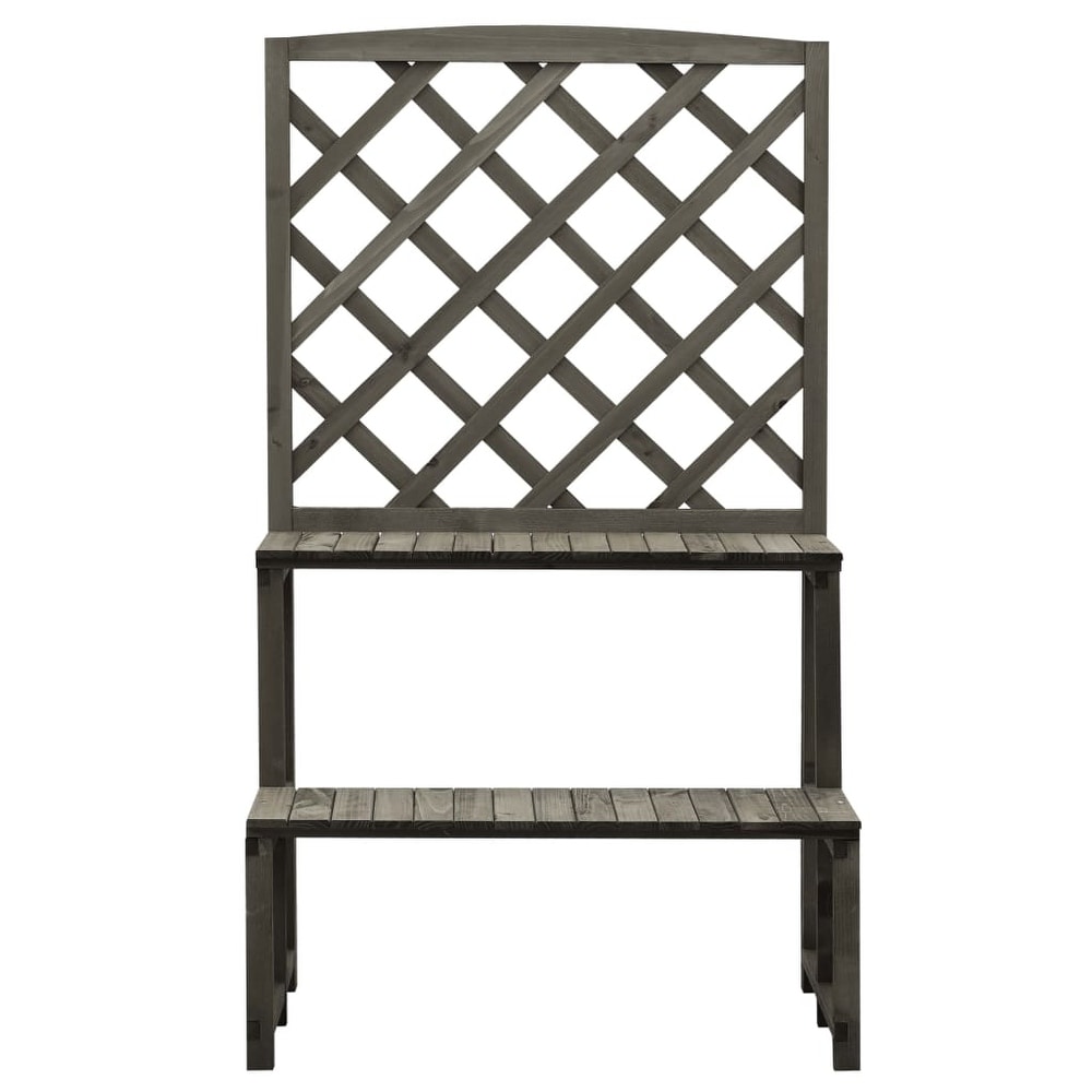 vidaXL Plant Stand with Trellis Gray 27.6\