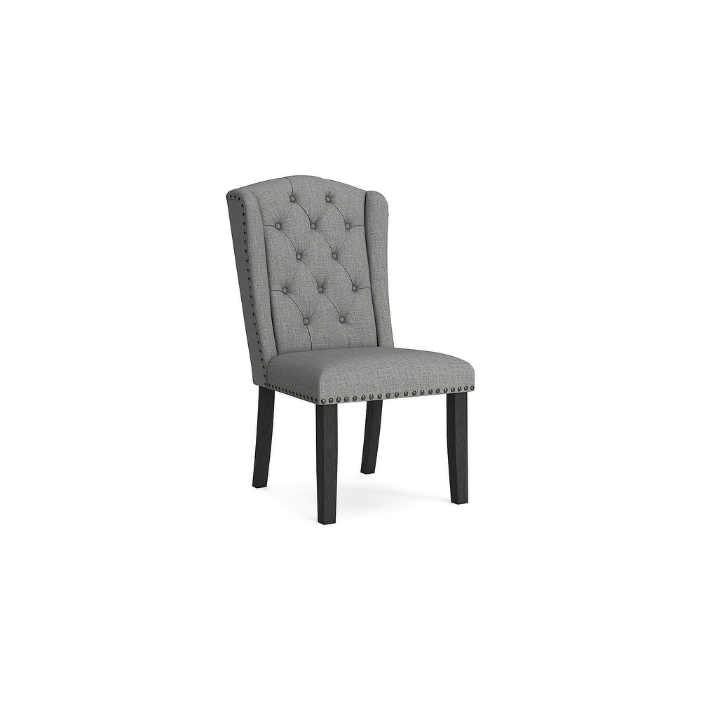 Signature Design by Ashley Jeanette Gray/Black Dining Upholstered Side Chair (Set of 2)   22\