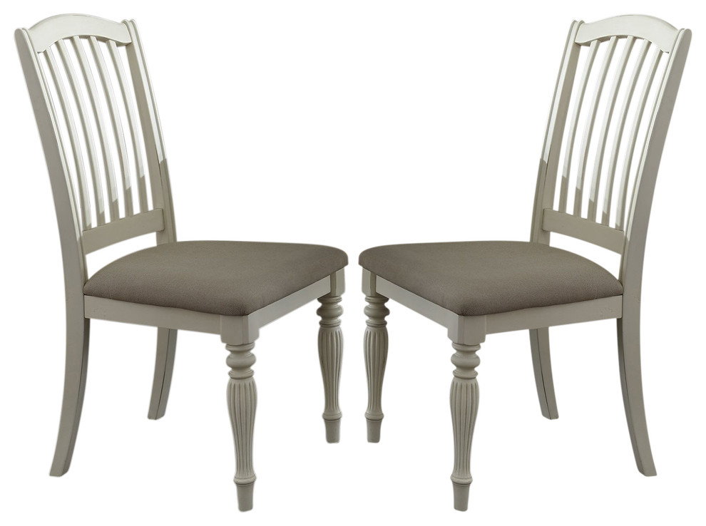 Emma Mason Signature Homer Fret Slat Back Side Chair in Nutmeg/White (Set of 2)   Traditional   Dining Chairs   by Emma Mason  Houzz