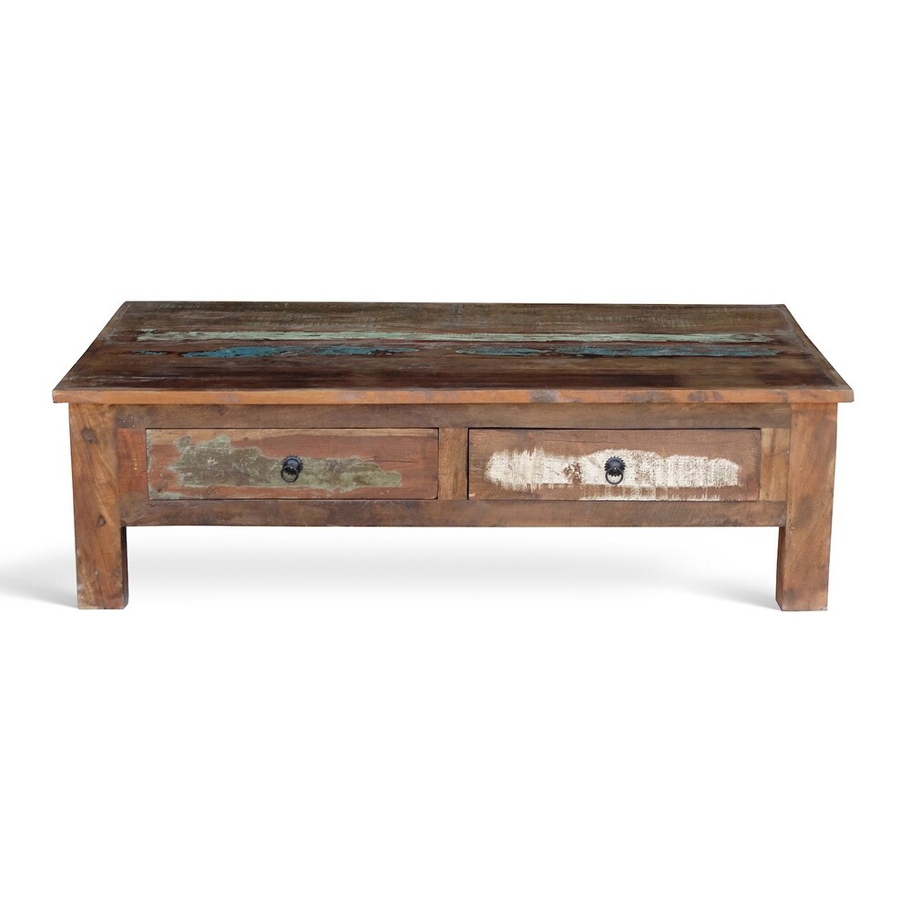 Handmade Old Reclaimed Wood Coffee Table (India)