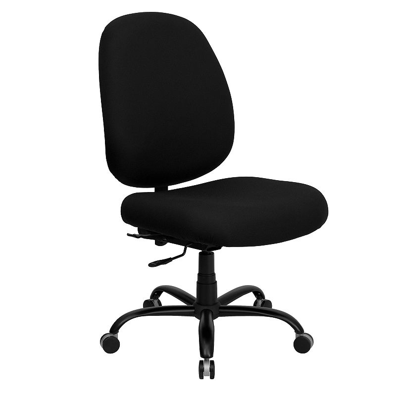 Emma and Oliver 400 lb. Big and Tall High Back Black Fabric Adjustable Back Ergonomic Office Chair