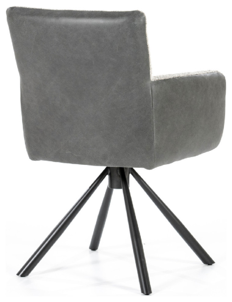 Beige Boucl√© With Gray Accent Chair  Eleonora Stef   Midcentury   Armchairs And Accent Chairs   by Luxury Furnitures  Houzz