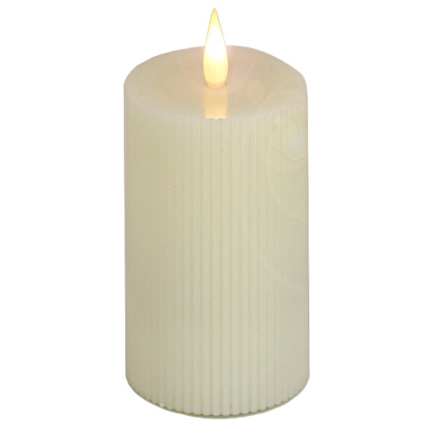 Hgtv Home Collection Georgetown Real Motion Flameless Candle With Remote Ivory With Warm White Led Lights Battery Powered 11 In