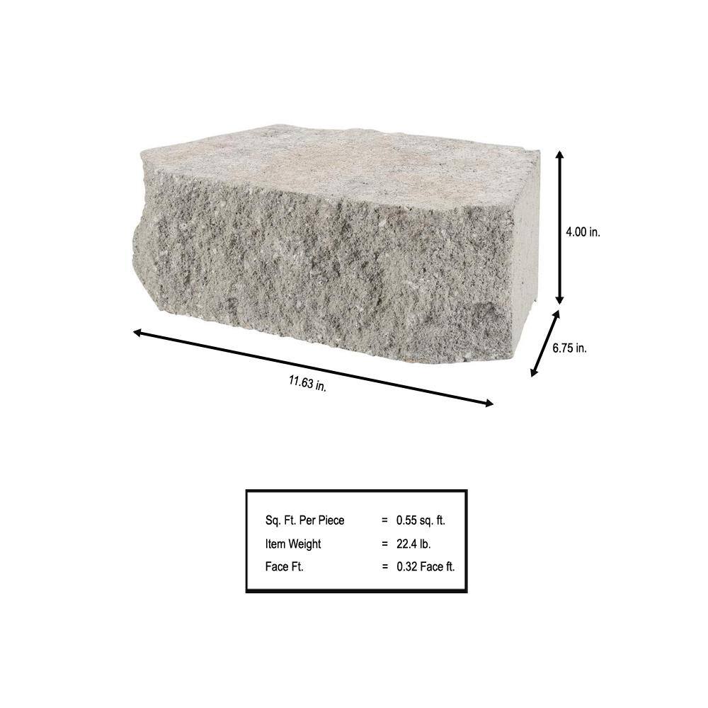 Pavestone 4 in. x 11.75 in. x 6.75 in. Pewter Concrete Retaining Wall Block 81100