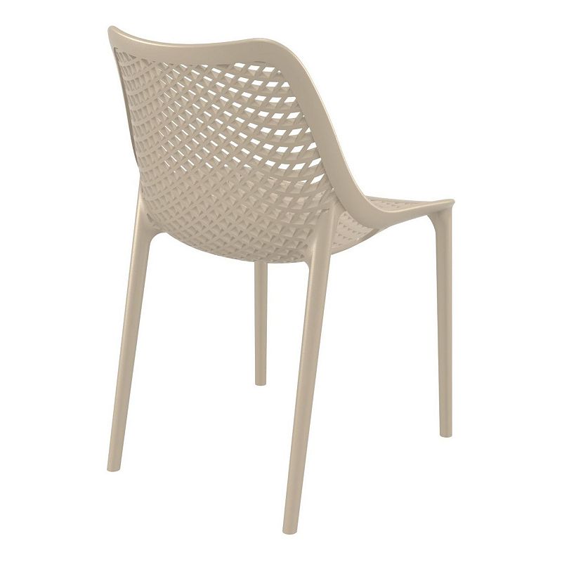 32.25 Taupe Brown Stackable Outdoor Patio Dining Chair