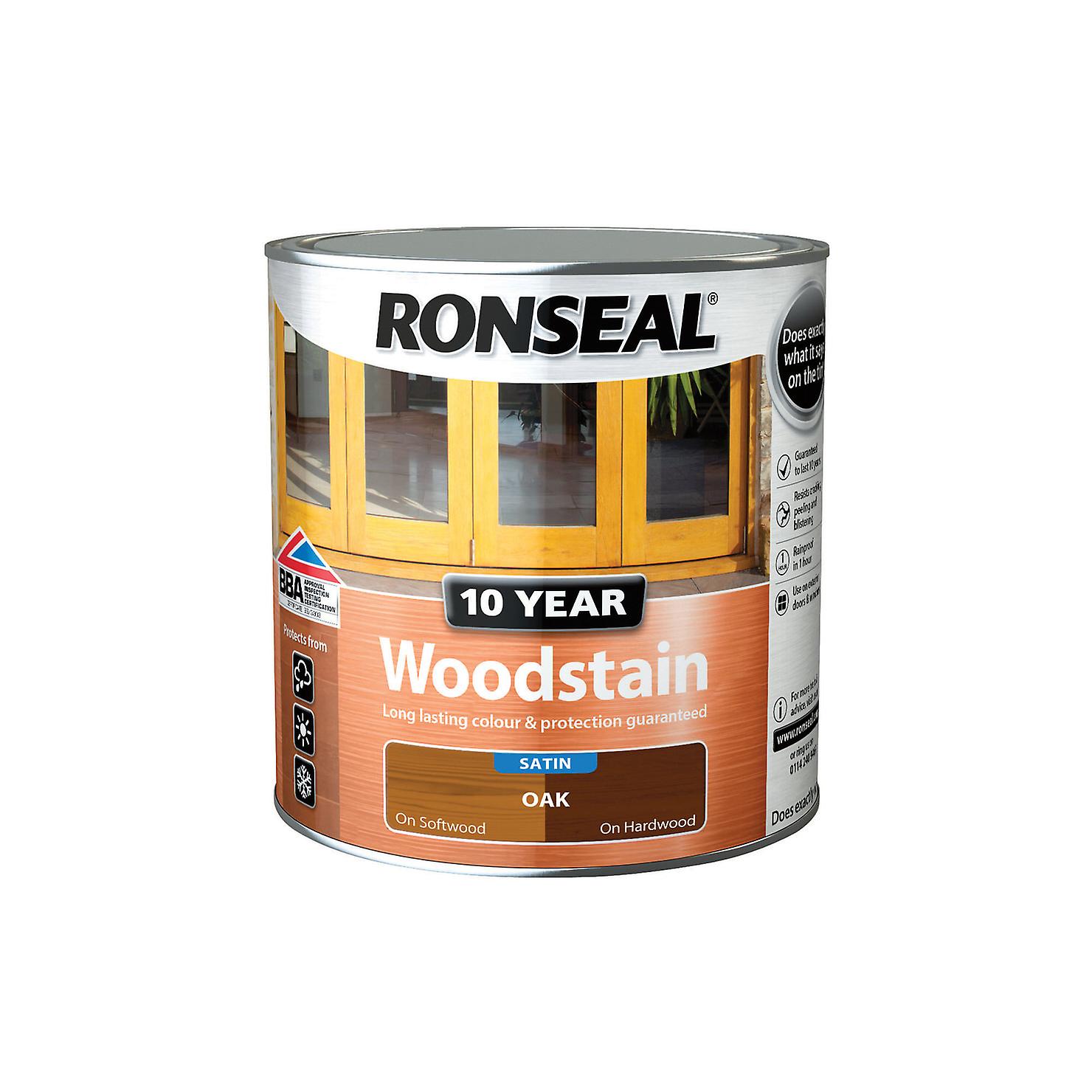 Ronseal 10 Year Woodstain Satin 750ml Oak