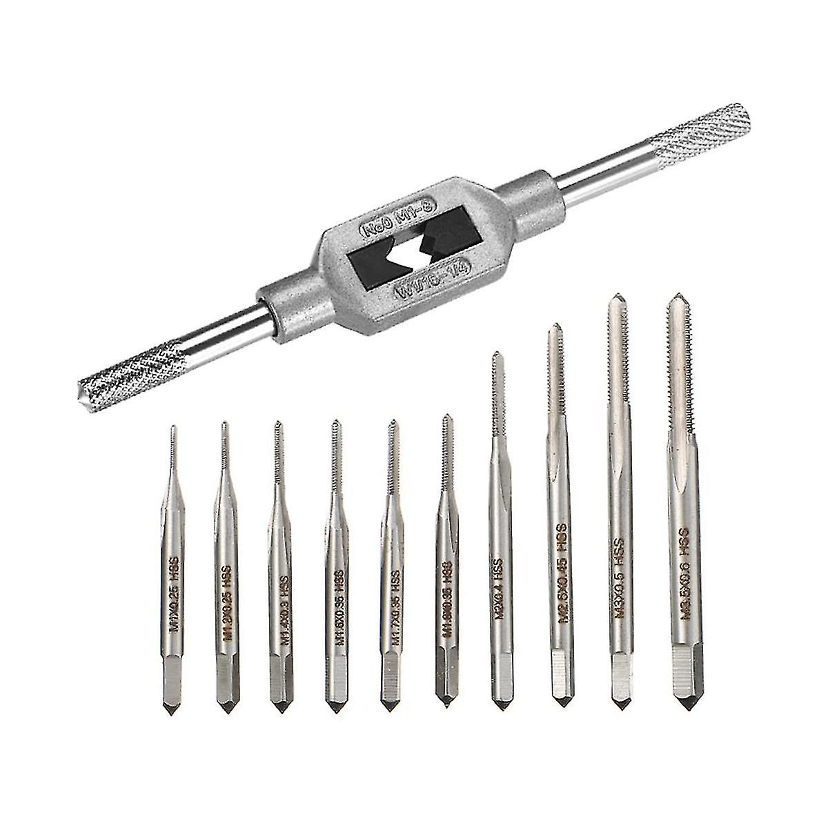 10pcs -taps Bit Small Hand Screw Thread Taps M1-.5 Hss Mini Metric Plug Tap Screw Tap Drill Tapping