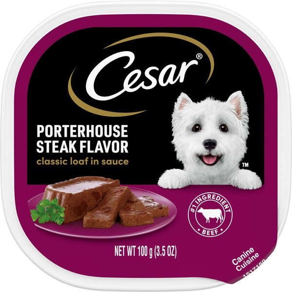 Cesar Classic Loaf in Sauce Porterhouse Steak Flavor Dog Food Trays