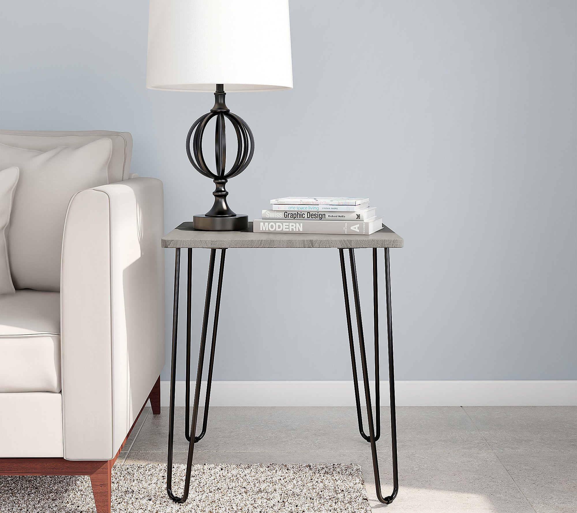 Lavish Home End Table with Hairpin Legs-ModernAccent Decor